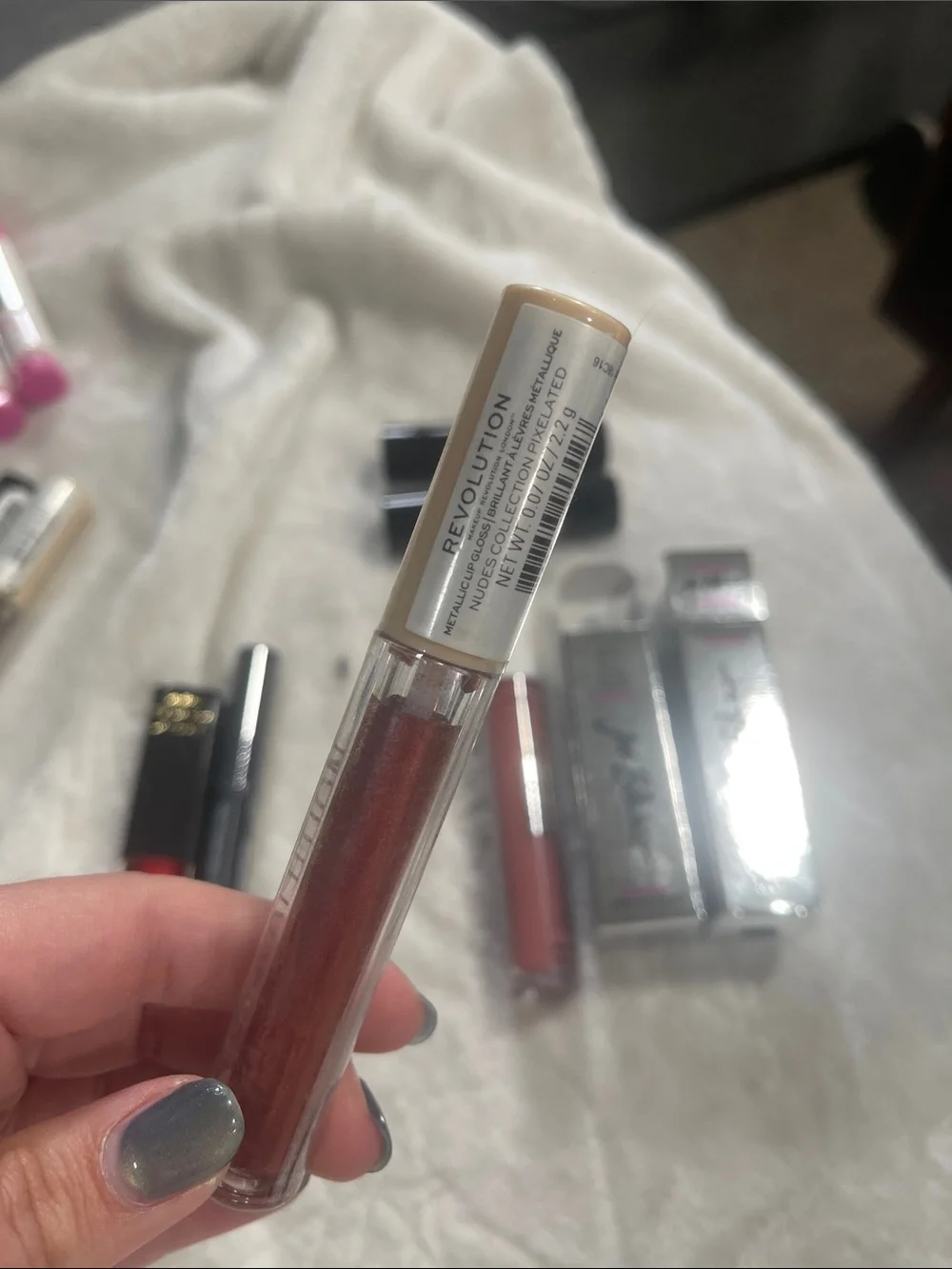 Women Makeup Lipstick & Lip Gloss Set - Pink, Red, Bronze